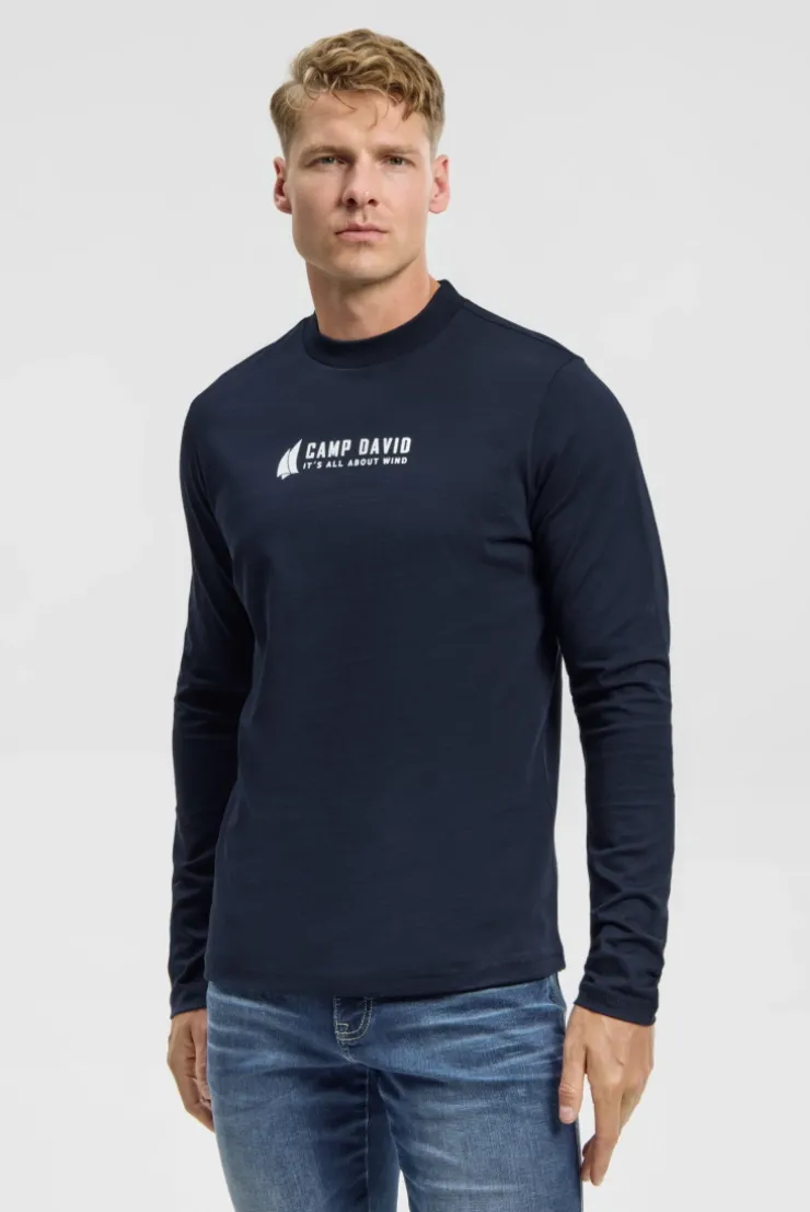 Longsleeve mit Rücken-Artwork blue navy