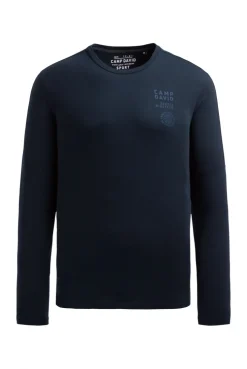 Longsleeve mit reflektierendem Schulter-Artwork blue navy | 4XL