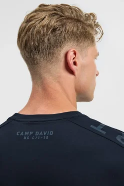 Longsleeve mit reflektierendem Schulter-Artwork blue navy | 4XL