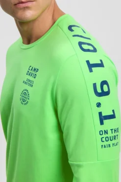 Longsleeve mit reflektierendem Schulter-Artwork tech green