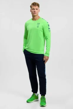 Longsleeve mit reflektierendem Schulter-Artwork tech green