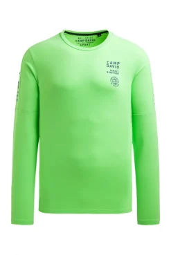 Longsleeve mit reflektierendem Schulter-Artwork tech green