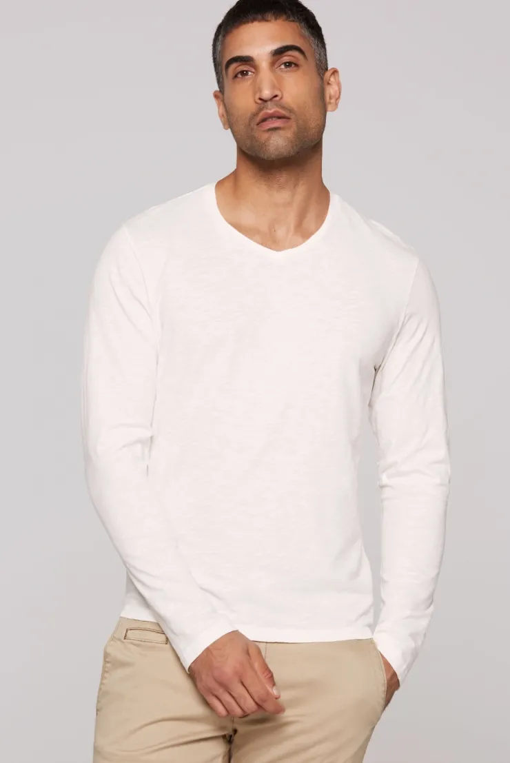 Longsleeve mit V-Neck ivory