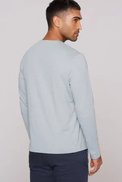 Longsleeve mit V-Neck smokey mint