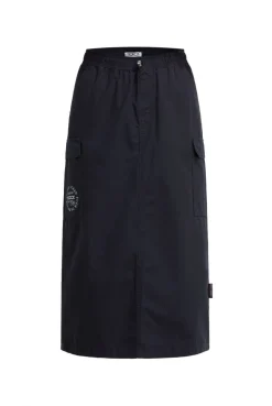 Midirock im Cargo-Stil mit Elastikbund blue navy