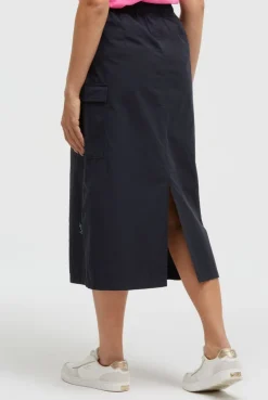Midirock im Cargo-Stil mit Elastikbund blue navy