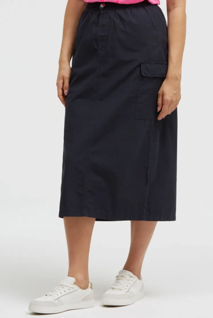 Midirock im Cargo-Stil mit Elastikbund blue navy