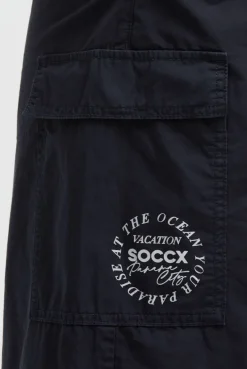 Midirock im Cargo-Stil mit Elastikbund blue navy