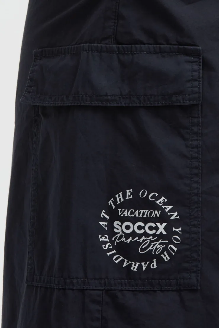 Midirock im Cargo-Stil mit Elastikbund blue navy