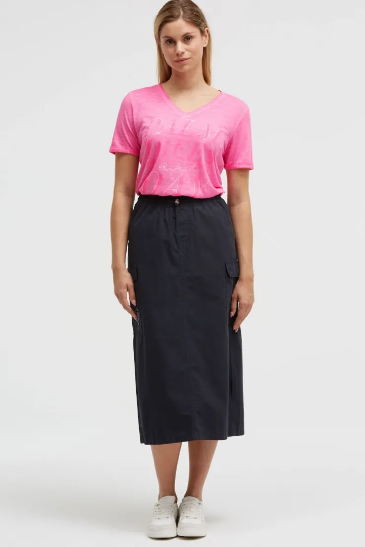 Midirock im Cargo-Stil mit Elastikbund blue navy