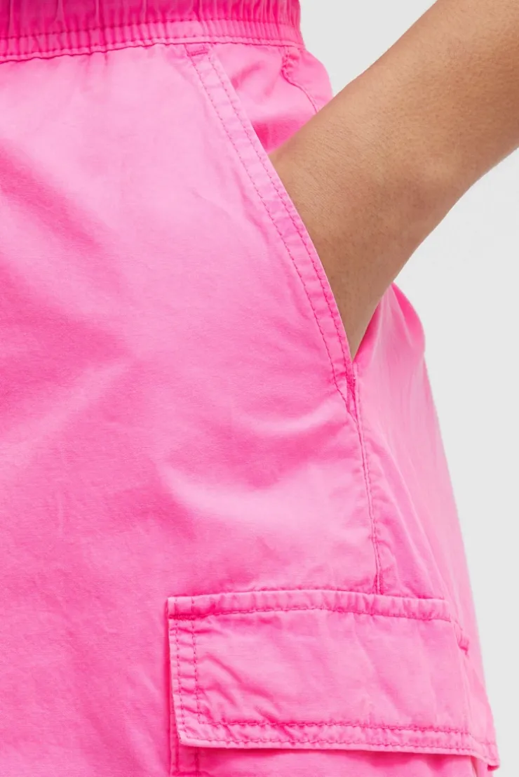 Midirock im Cargo-Stil mit Elastikbund neon magenta