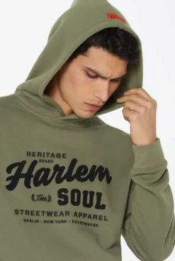 MON-TEL Hoodie mit Frottee-Logo deep khaki