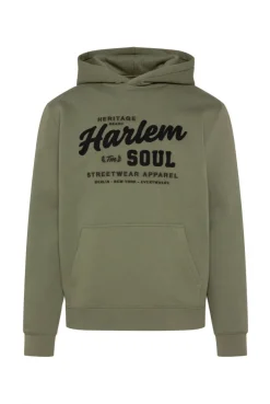 MON-TEL Hoodie mit Frottee-Logo deep khaki