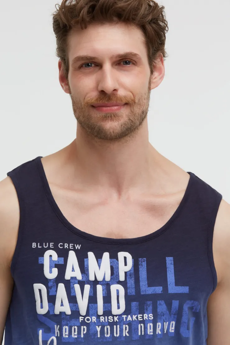 Muskelshirt Dip Dye mit Puffprint blue navy