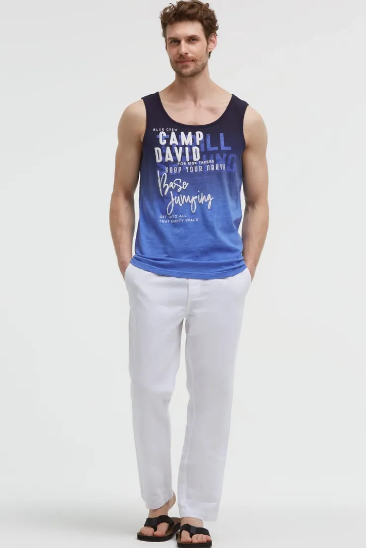 Muskelshirt Dip Dye mit Puffprint blue navy