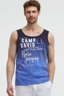 Muskelshirt Dip Dye mit Puffprint blue navy