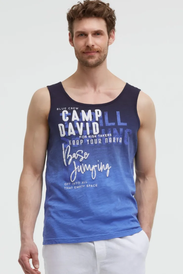 Muskelshirt Dip Dye mit Puffprint blue navy