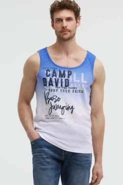 Muskelshirt Dip Dye mit Puffprint vividblue