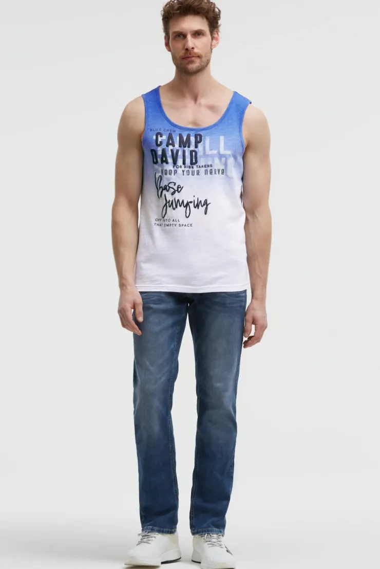 Muskelshirt Dip Dye mit Puffprint vividblue
