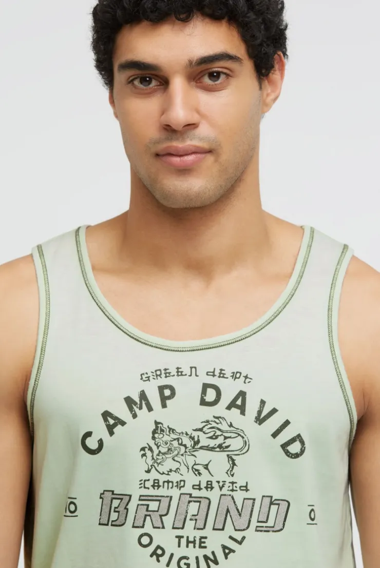 Muskelshirt mit Ausbrenner-Effekten und Print light mint