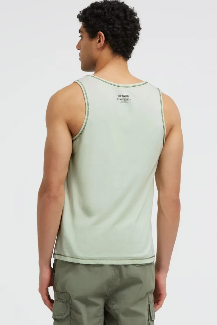 Muskelshirt mit Ausbrenner-Effekten und Print light mint