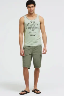 Muskelshirt mit Ausbrenner-Effekten und Print light mint