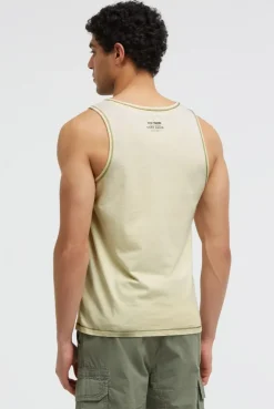 Muskelshirt mit Ausbrenner-Effekten und Print lemon juice