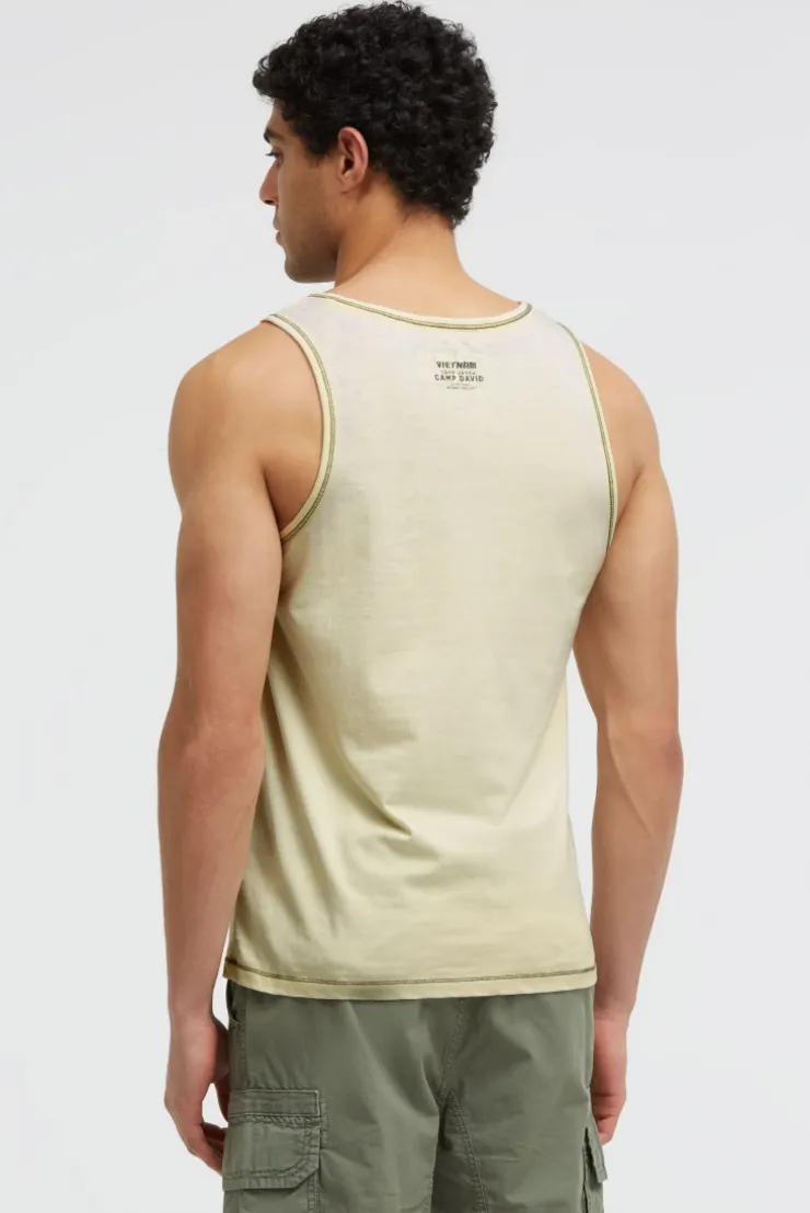Muskelshirt mit Ausbrenner-Effekten und Print lemon juice