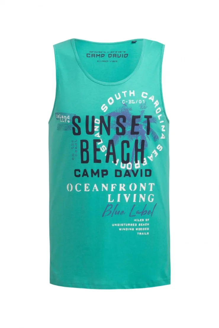 Muskelshirt mit Label Prints island green