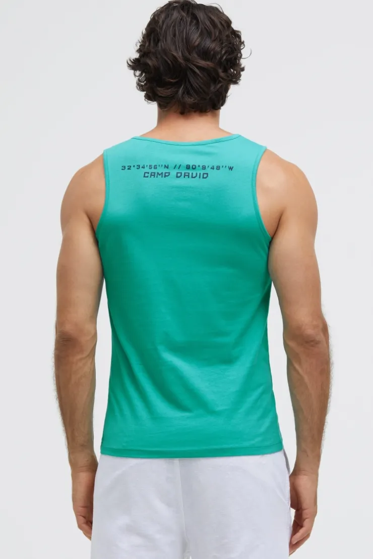 Muskelshirt mit Label Prints island green