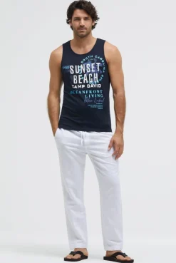 Muskelshirt mit Label Prints blue navy