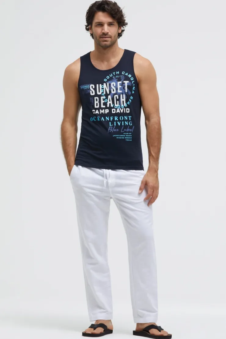 Muskelshirt mit Label Prints blue navy