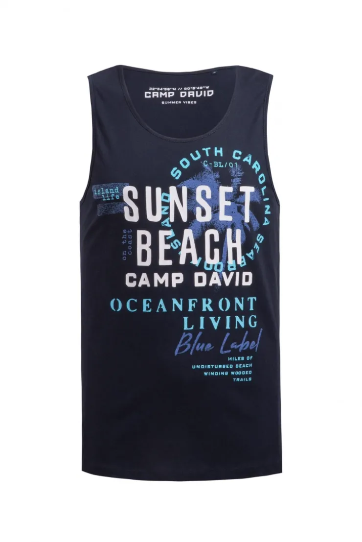Muskelshirt mit Label Prints blue navy