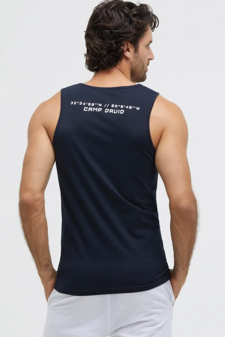 Muskelshirt mit Label Prints blue navy