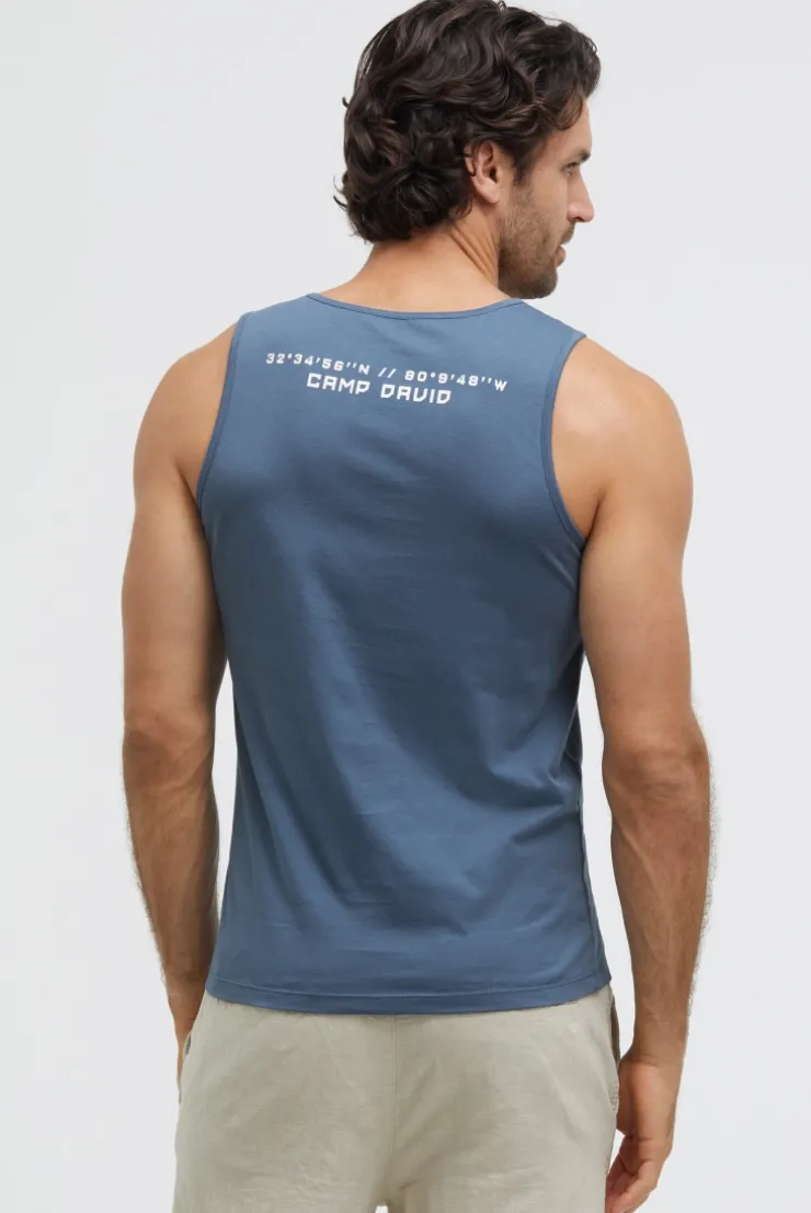 Muskelshirt mit Label Prints harbour blue