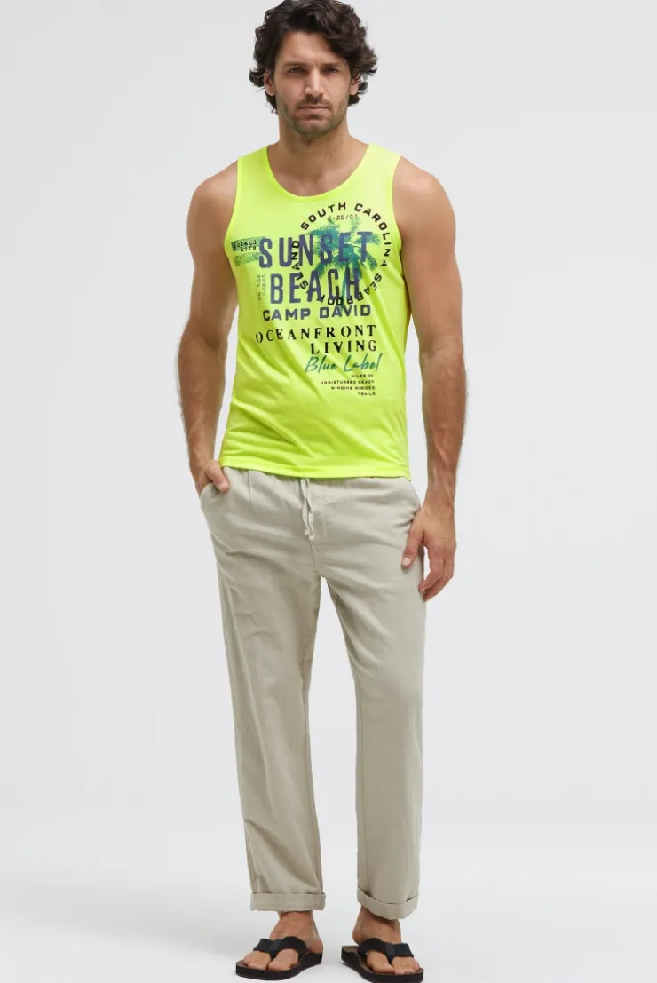 Muskelshirt mit Label Prints neon lime