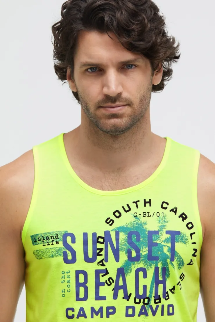 Muskelshirt mit Label Prints neon lime