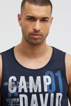 Muskelshirt mit Logo Prints blue navy