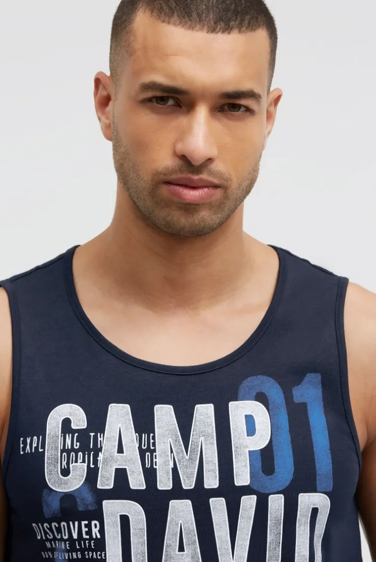 Muskelshirt mit Logo Prints blue navy