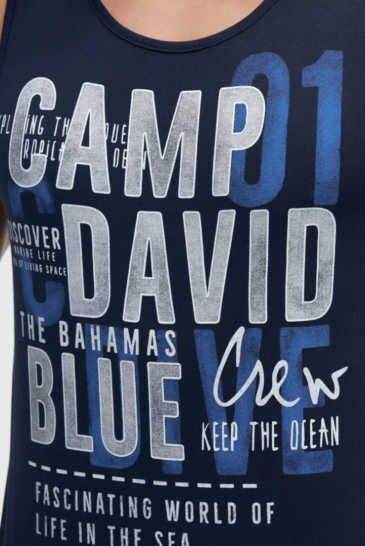 Muskelshirt mit Logo Prints blue navy