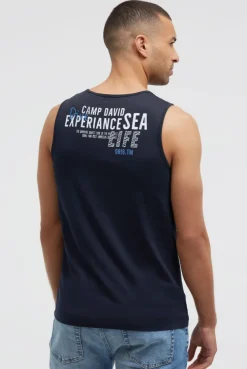 Muskelshirt mit Logo Prints blue navy