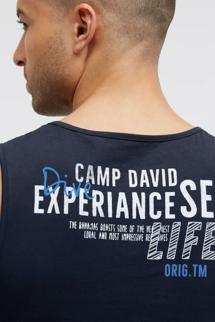 Muskelshirt mit Logo Prints blue navy