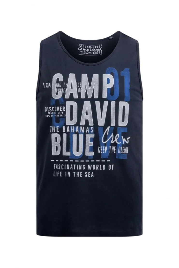 Muskelshirt mit Logo Prints blue navy