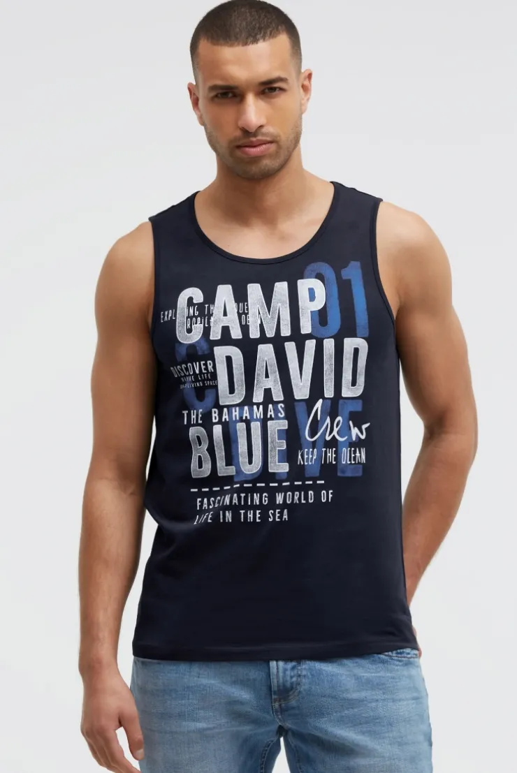 Muskelshirt mit Logo Prints blue navy