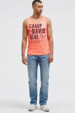Muskelshirt mit Logo Prints neon flame