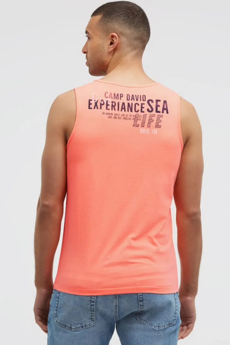 Muskelshirt mit Logo Prints neon flame