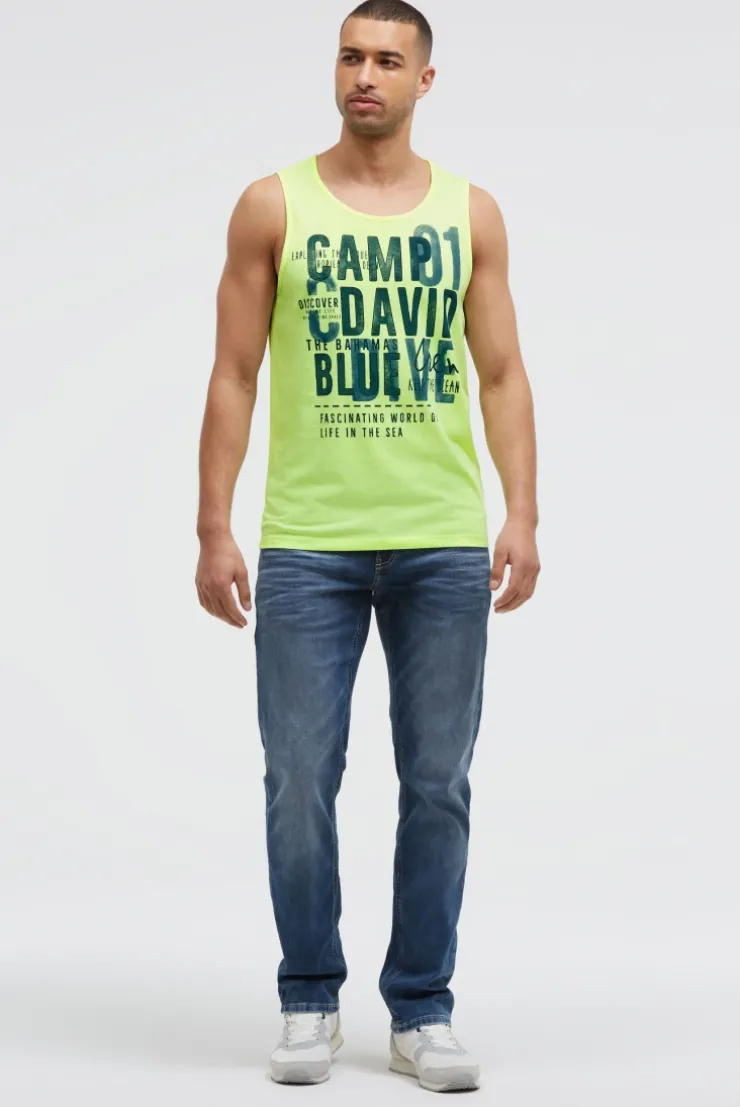 Muskelshirt mit Logo Prints neon lime
