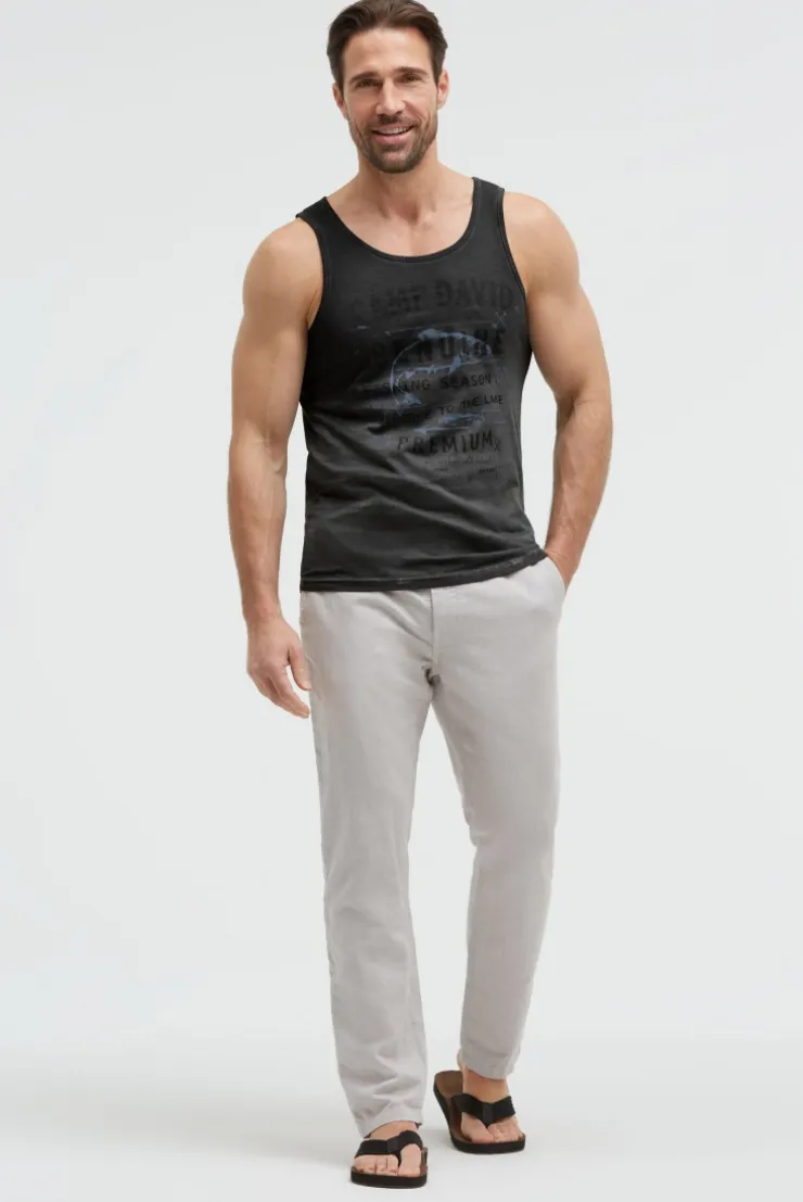 Muskelshirt Oil Dyed mit Logo Prints black