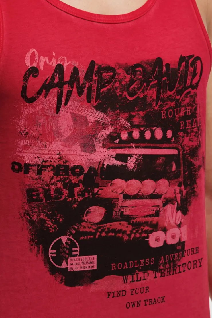 Muskelshirt Oil Dyed mit Photoprint red orange
