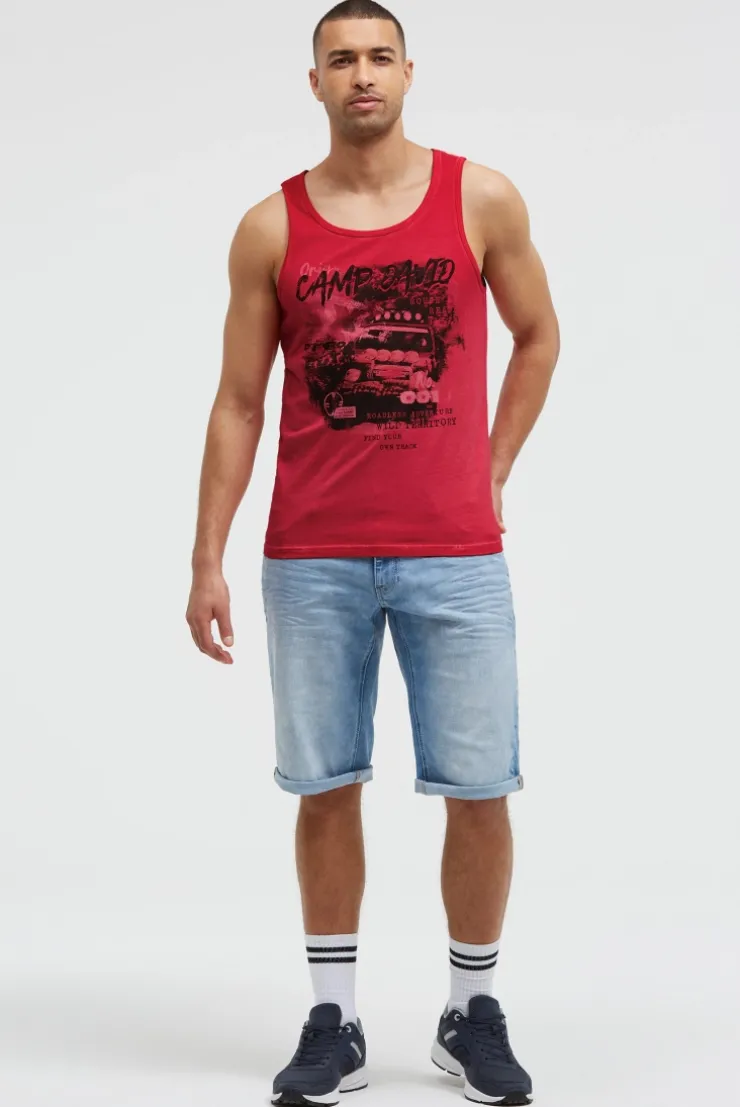Muskelshirt Oil Dyed mit Photoprint red orange